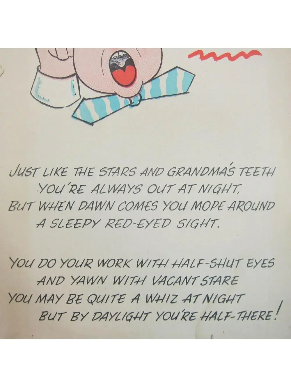 Vintage Vinegar Valentine Night Owl Penny Dreadful Sarcasm Insult Poem Ephemera